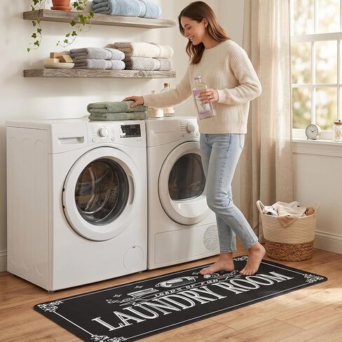 Laundry Room Rug Runner, 20'' x 50'' Non-Slip Quick Drying Comfort Floor Mat for Home Washer and Dryer, Kitchen, Bathroom Entryway in Saudi Arabia