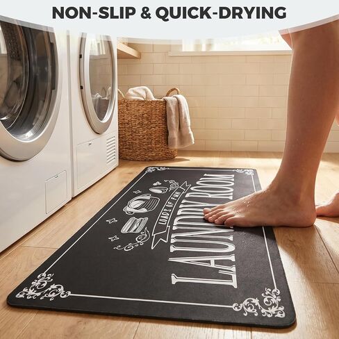 Laundry Room Rug Runner, 20'' x 50'' Non-Slip Quick Drying Comfort Floor Mat for Home Washer and Dryer, Kitchen, Bathroom Entryway in Saudi Arabia