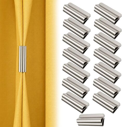 15Pairs Magnetic Curtain Clips, Curtain Magnets Closure, Curtain Clips to Hold Curtains Closed Set for Light Blocking, Minimalist Clips for Indoor and Outdoor Use in Saudi Arabia
