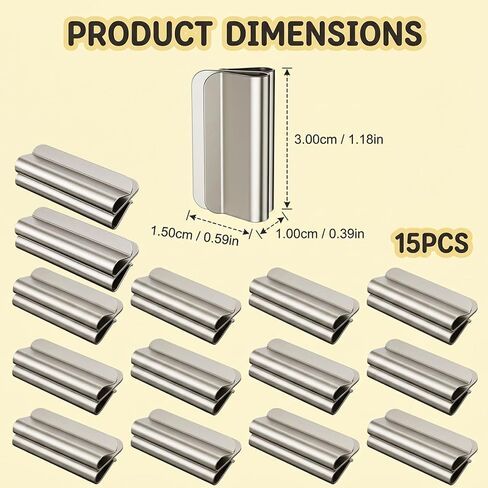 15Pairs Magnetic Curtain Clips, Curtain Magnets Closure, Curtain Clips to Hold Curtains Closed Set for Light Blocking, Minimalist Clips for Indoor and Outdoor Use in Saudi Arabia