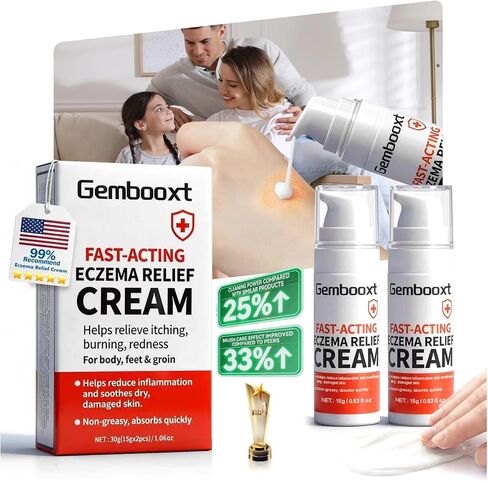 2026 Upgrade Eczema Cream【GMP Certified - 1% Hydrocortisone Maximum Strength 】Cortisone Cream【NO.1-24H Deep Soothing】Fast-Acting Skin Recovery Tech for Rash, Redness, Inflammation & Bug Bites, 2PCS in Kuwait