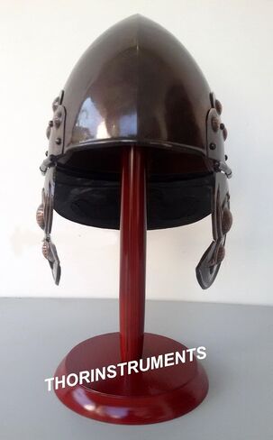 THORINSTRUMENTS القرون الوسطى فايكنغ نورمان درع يمكن ارتداؤها خوذة قبعة LARP طبق الاصل خمر زي ريفي خمر ديكور المنزل الهدايا in Kuwait