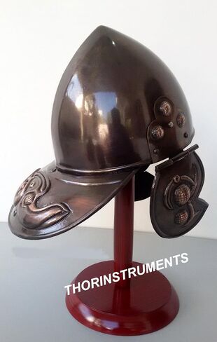 THORINSTRUMENTS القرون الوسطى فايكنغ نورمان درع يمكن ارتداؤها خوذة قبعة LARP طبق الاصل خمر زي ريفي خمر ديكور المنزل الهدايا in Kuwait