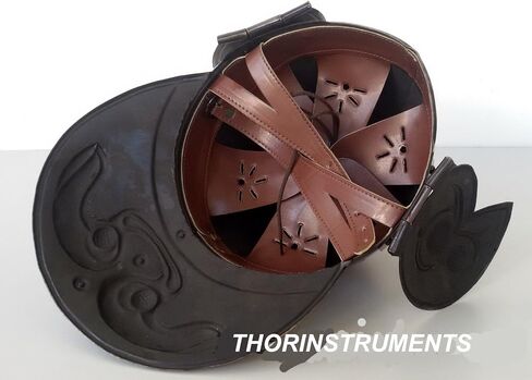 THORINSTRUMENTS القرون الوسطى فايكنغ نورمان درع يمكن ارتداؤها خوذة قبعة LARP طبق الاصل خمر زي ريفي خمر ديكور المنزل الهدايا in Kuwait