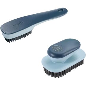 Laundry Brush, Shoe Brush, Used for Cleaning Stains, Floor Tiles, Kitchen, Carpet, Household Cleaning,Easy to Hold Set of，Soft Bristle Scrub，Sneaker，2 Pieces(Blue) in Saudi Arabia