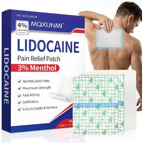 Newly Upgraded Lidocaine Patches, 16 Count Maximum Strength Pain Relief Patches (12 Non-Woven + 4 PU Film), 4% Lidocaine & 3% Menthol for Fast, Targeted Relief of Back, Joint & Muscle Pain in Saudi Arabia