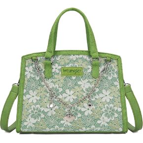 Wrangler Lace Tote Bag for Women, Medium Crossbody Top Handle Handbags Ladies Satchel Elegant Purse Charms for Wedding Gift in Kuwait
