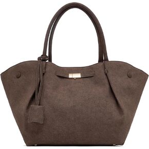NEWBELLA Women's Large Leather Tote Bag, Top Handle Satchel Purse with Detachable Charm & Adjustable Strap for Work Travel in Kuwait