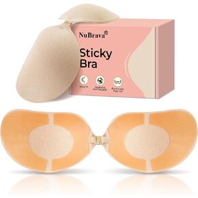 Sticky Bra Push Up, Strapless Adhesive Bra for Backless Dress, Front Clasp Stick On Bra, Invisible No Show Cups in Saudi Arabia
