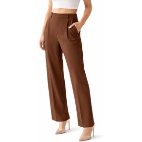 Women’s Work Pants/Office Trousers – High-Waisted, Straight Leg, Stretchy, Breathable, Wrinkle-Resistant Business Casual Work Pants with Pockets, Airport Outfit - Medium, Candy Pink in Saudi Arabia
