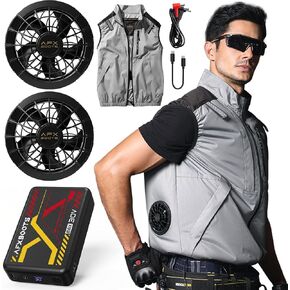 LABEWVI 30V Cooling Fan Vest with 20000mAh Battery Pack, 5-Speed Air Conditioned Work Vest with Type-C Charging in Saudi Arabia