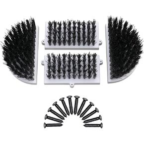 Heavy Duty Boot Scrubber Replacement Brushes Set with Solid Plastic Base - 4-in-1 Shoe Scraper Refill Kit (2 Side, 2 Bottom) & Screws - Custom Fit for Specific Models (Not Universal) in Saudi Arabia