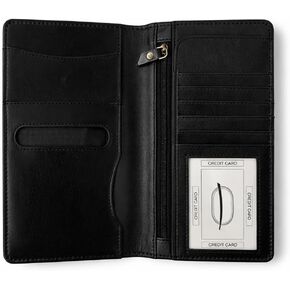 Brown Leather Family Passport Holder - Travel Document Organizer Wallet with Card Slots ID Window Zipper Closure for Multi Passport Storage Travel Use, 5 x 9 in Saudi Arabia