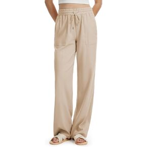 Tall Women 32/34/36 Inseam Linen Pants Wide Leg Casual Palazzo Trousers Summer Beach Lounge Bottoms with Pockets in Saudi Arabia