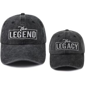 Daddy and Me Matching Outfits, Funny The Legend The Legacy Hats, Father Son Baseball Cap, Fathers Day Christmas Birthday Gifts for Dad Papa Boys Mini Black in Saudi Arabia