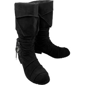 Men's Renaissance Medieval Faux Leather Pirate Boots Halloween Cosplay Boot Gothic Pirate Viking Shoes in Saudi Arabia