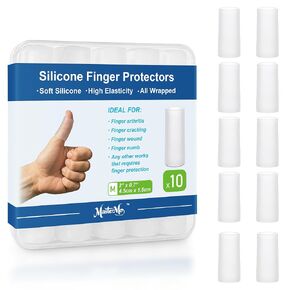 Gel Finger Cots Protectors, Silicone Fingers Covers Bandages Caps Sleeves for Fingertip Thumb Protection, Ideal for Trigger, Arthritis, Cracking, Blisters, Callus, Hangnail & Pain Relief (Clear, M, 10PCS) in Saudi Arabia