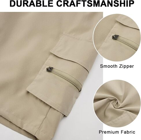 ANLUKE Men's Cargo Shorts - Stretch Waist, Zipper Pockets, Quick-Dry for Casual Work Shorts in Saudi Arabia