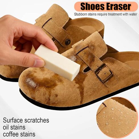 3PCS Suede Shoe Cleaner Kit, 2-in-1 Suede Brush and Eraser Set with Long Handle, Rubber Shoe Brush for Suede & Nubuck, Professional Boot Cleaning Brush for Shoes, Sandals and Clogs in Saudi Arabia