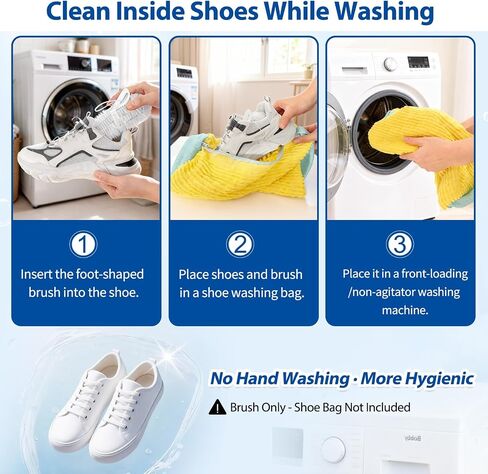 Shoe Washing Bag Cleaning Brush (2-Pack) – Interior Shoe Cleaner for Washing Machine Use, 360° Deep Clean Tool for Sneakers & Tennis Shoes in Kuwait