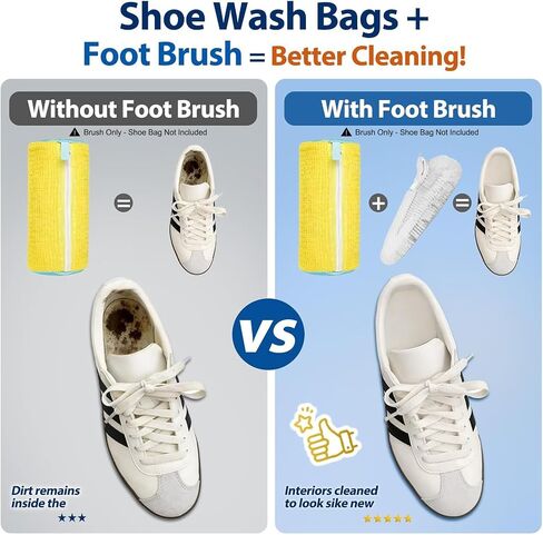 Shoe Washing Bag Cleaning Brush (2-Pack) – Interior Shoe Cleaner for Washing Machine Use, 360° Deep Clean Tool for Sneakers & Tennis Shoes in Kuwait