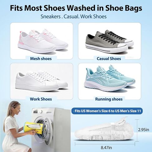 Shoe Washing Bag Cleaning Brush (2-Pack) – Interior Shoe Cleaner for Washing Machine Use, 360° Deep Clean Tool for Sneakers & Tennis Shoes in Kuwait