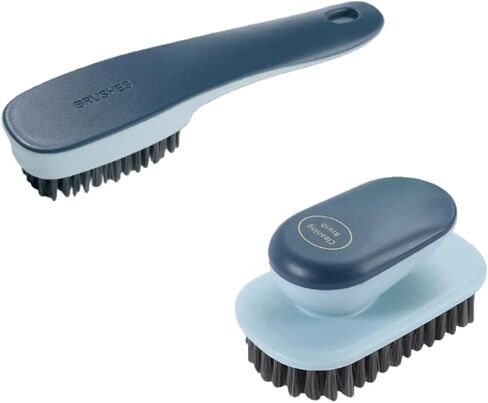 Laundry Brush, Shoe Brush, Used for Cleaning Stains, Floor Tiles, Kitchen, Carpet, Household Cleaning,Easy to Hold Set of，Soft Bristle Scrub，Sneaker，2 Pieces(Blue) in Saudi Arabia