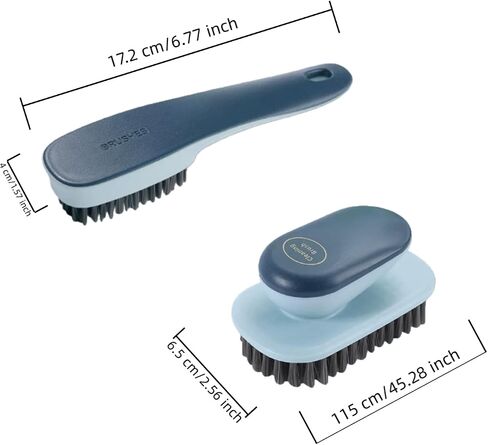 Laundry Brush, Shoe Brush, Used for Cleaning Stains, Floor Tiles, Kitchen, Carpet, Household Cleaning,Easy to Hold Set of，Soft Bristle Scrub，Sneaker，2 Pieces(Blue) in Saudi Arabia