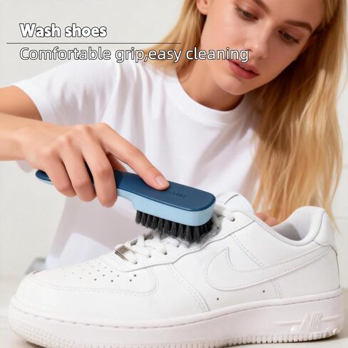 Laundry Brush, Shoe Brush, Used for Cleaning Stains, Floor Tiles, Kitchen, Carpet, Household Cleaning,Easy to Hold Set of，Soft Bristle Scrub，Sneaker，2 Pieces(Blue) in Saudi Arabia
