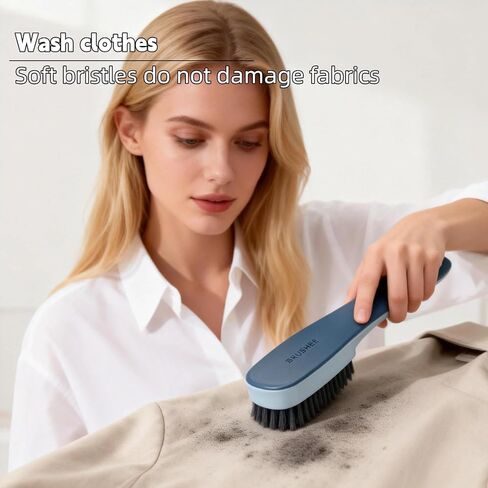 Laundry Brush, Shoe Brush, Used for Cleaning Stains, Floor Tiles, Kitchen, Carpet, Household Cleaning,Easy to Hold Set of，Soft Bristle Scrub，Sneaker，2 Pieces(Blue) in Saudi Arabia