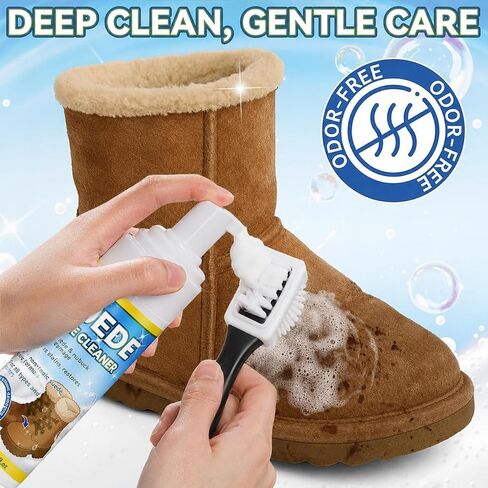 AstraVox Multipurpose Suede Shoe Cleaner Kit, Sneaker Cleaner with Brush and Towel, Suitable for Suede, Leather, Nubuck (200ml) in Saudi Arabia