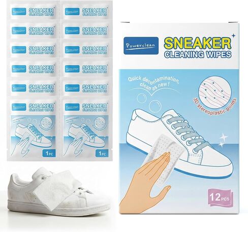 Sneaker Cleaner Wipes, Shoe Cleaning Wipes, Individually Wrapped, Safe for Leather, Canvas & Mesh, 30 Count Sneaker Wipes (12) in Saudi Arabia