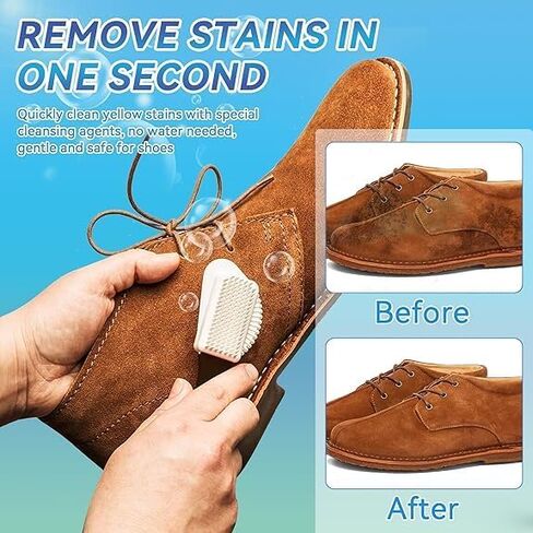 Clennaner Suede Shoe Cleaner, 200ml Suede Cleaner Kit with Brush & Towel for Nubuck, Leather, Sneaker, Boots in Saudi Arabia