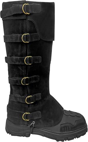 Medieval Boot Covers for Men Women Faux Suede Boots Cover Renaissance Pirate Costume Accessory, Black Brown Boots Covers Costume Halloween Cosplay in Kuwait