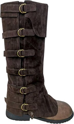 Medieval Boot Covers for Men Women Faux Suede Boots Cover Renaissance Pirate Costume Accessory, Black Brown Boots Covers Costume Halloween Cosplay in Kuwait