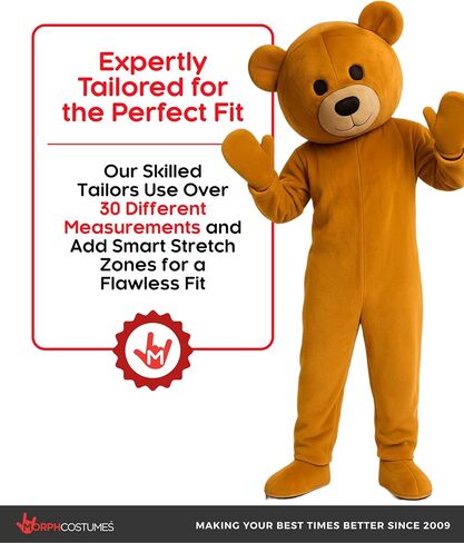 Morph Bear Costume Adult, Teddy Bear Costume Adult, Brown Bear Mascot Costumes For Adults, Halloween Costumes For Men in Kuwait
