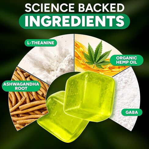 Hemp Gummies - Zero Sugar - Extra Strength for Peace & Relaxation - Infused with Hemp Oil, Ashwagandha, L-Theanine - Tasty Relaxation Supplement - Natural Relief - 90 Ct - Formulated in USA in Saudi Arabia