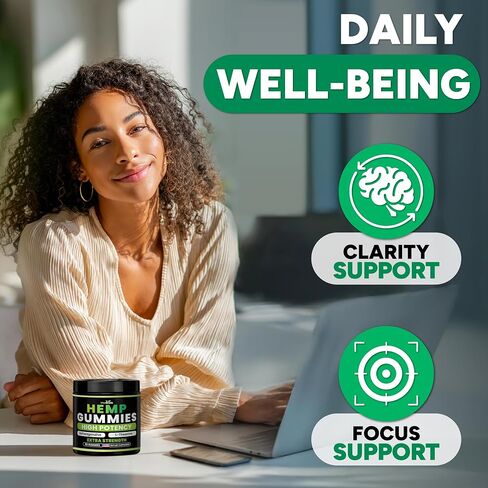 Hemp Gummies - Zero Sugar - Extra Strength for Peace & Relaxation - Infused with Hemp Oil, Ashwagandha, L-Theanine - Tasty Relaxation Supplement - Natural Relief - 90 Ct - Formulated in USA in Saudi Arabia