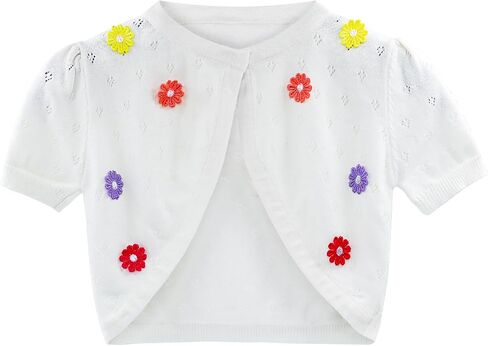 Lifup Girls' Short Sleeve Shrug Cropped Cardigan Bolero Spring Summer Dress Cover Up in Kuwait