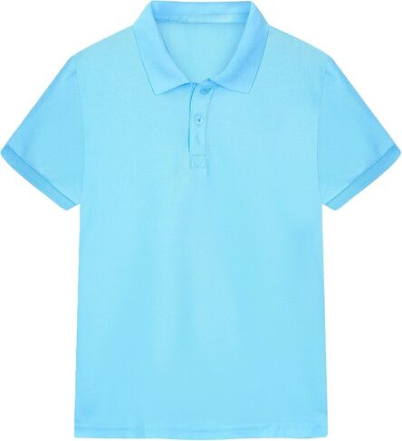 Boys Polo Shirts Summer Pique Short Sleeve Button Down Uniform for Kids Child Daily Wear in Kuwait
