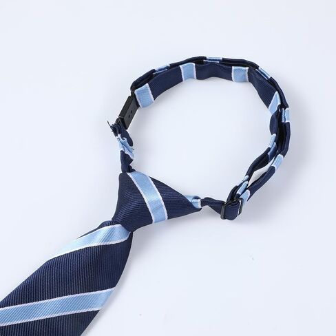 Ties for Boys Kids, Stripe Ties for Boys, Pre-Tied Adjustable Clip on Neckties for School Uniforms Graduation Wedding Parties Cosplay Casual (Blue＆Black) in Kuwait