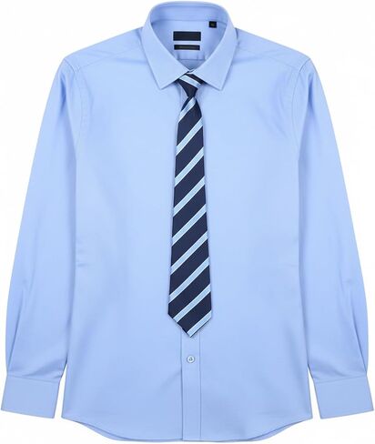 Ties for Boys Kids, Stripe Ties for Boys, Pre-Tied Adjustable Clip on Neckties for School Uniforms Graduation Wedding Parties Cosplay Casual (Blue＆Black) in Kuwait