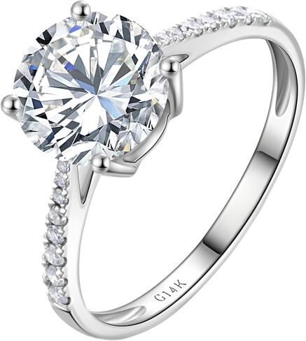 1-3 Carat Lab Grown Diamond Engagement Rings for Women,14K White Gold Classic 4-Prong IGI Certificate Round Cut Halo Ring,D-E Color VS1-VS2 Clarity,Wedding Band for Women in Saudi Arabia