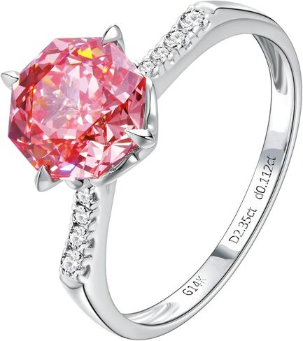 1-3 Carat Lab Grown Diamond Engagement Rings for Women,14K White Gold Classic 4-Prong IGI Certificate Round Cut Halo Ring,D-E Color VS1-VS2 Clarity,Wedding Band for Women in Saudi Arabia