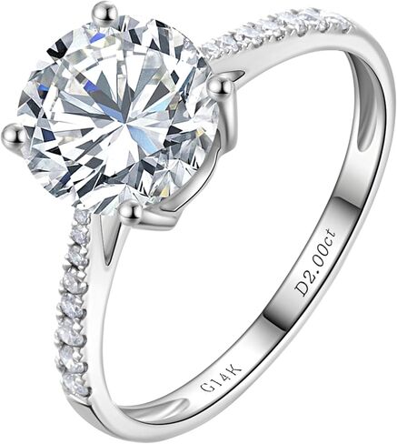 1-3 Carat Lab Grown Diamond Engagement Rings for Women,14K White Gold Classic 4-Prong IGI Certificate Round Cut Halo Ring,D-E Color VS1-VS2 Clarity,Wedding Band for Women in Saudi Arabia