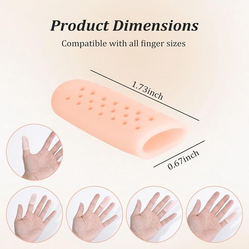 16PCS Gel Finger Cots with Air Holes, Nude Breathable Silicone Finger Protectors, Reused Anti Nail Biting Covers for Fingers Tips, Wound Protection & Cracked Skin in Saudi Arabia