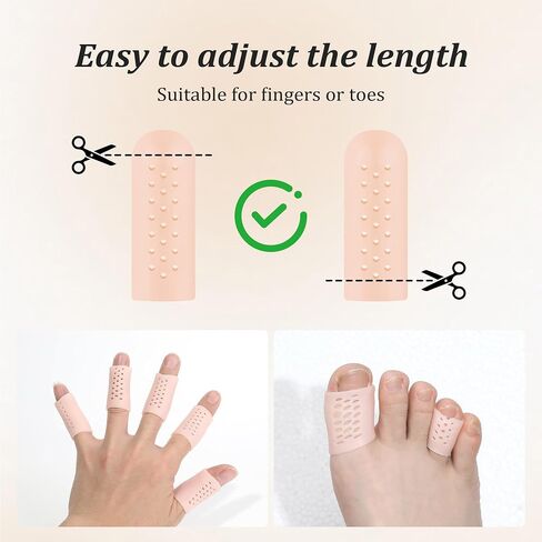 16PCS Gel Finger Cots with Air Holes, Nude Breathable Silicone Finger Protectors, Reused Anti Nail Biting Covers for Fingers Tips, Wound Protection & Cracked Skin in Saudi Arabia