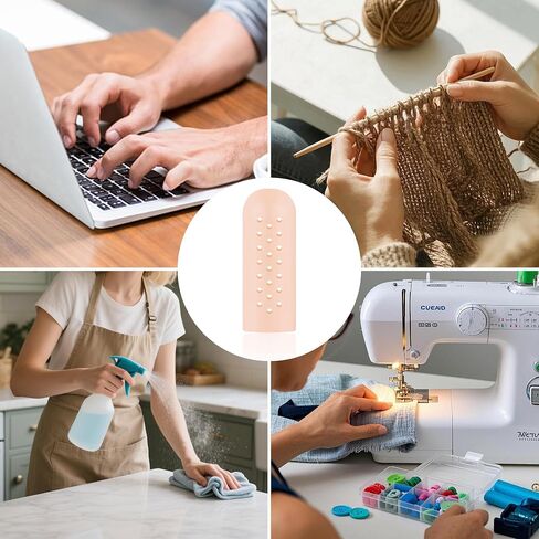 16PCS Gel Finger Cots with Air Holes, Nude Breathable Silicone Finger Protectors, Reused Anti Nail Biting Covers for Fingers Tips, Wound Protection & Cracked Skin in Saudi Arabia