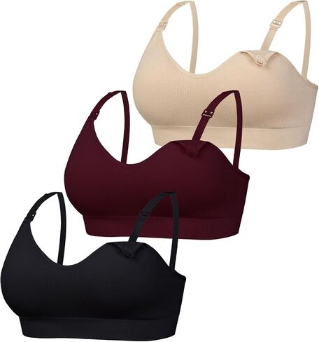 Seamless Nursing Bra for Women 3 Packs Wireless Maternity Bra Soft Stretchy Pregnancy Sleep Bralette in Saudi Arabia