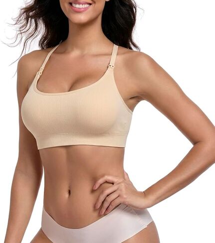 Women’s Nursing Bra Seamless Wireless Crisscross Back Maternity Bra 3Packs Sleep Pregnancy Postpartum in Saudi Arabia
